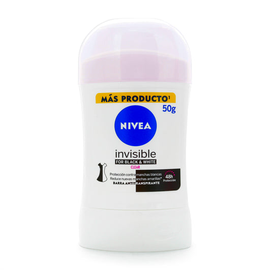 Desodorante Nivea Barra Invisible Black & White 50 Gramos
