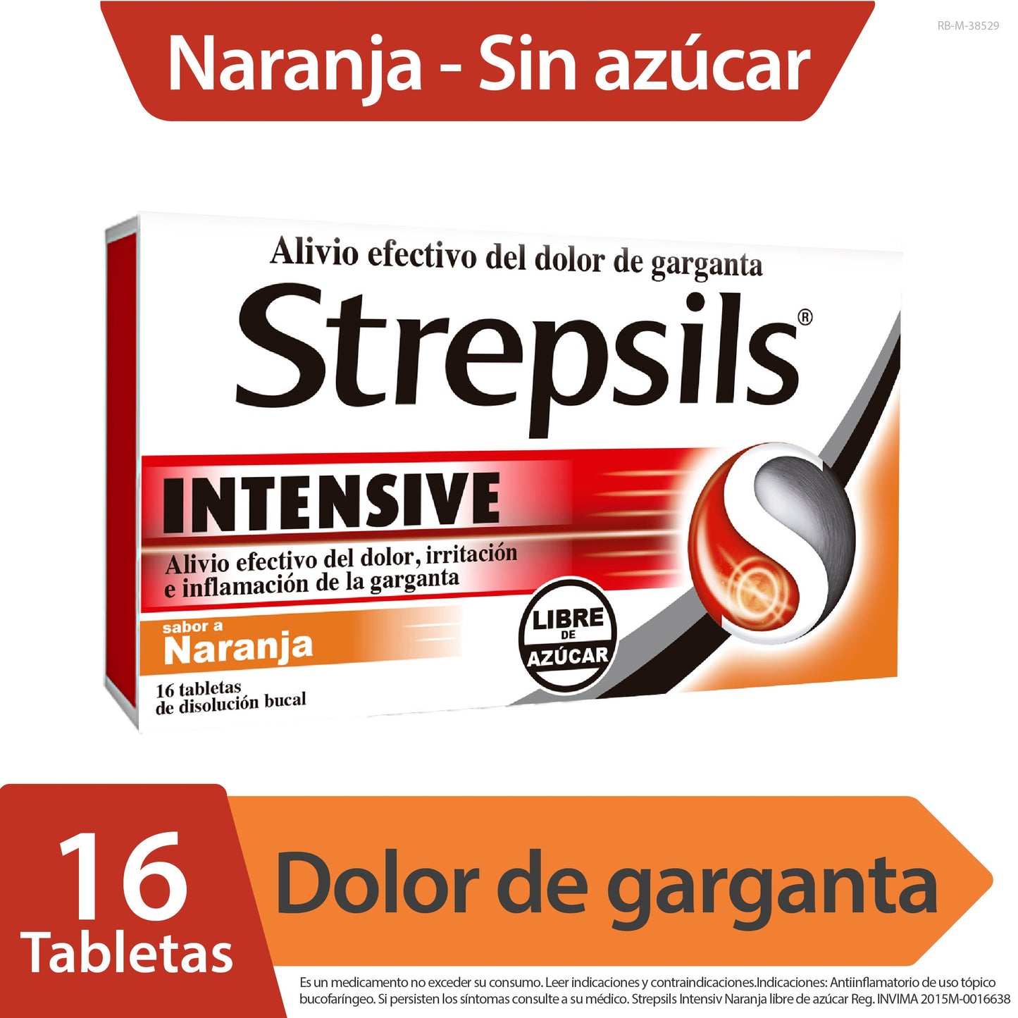 Strepsils Int. Naranja 16 Tableta