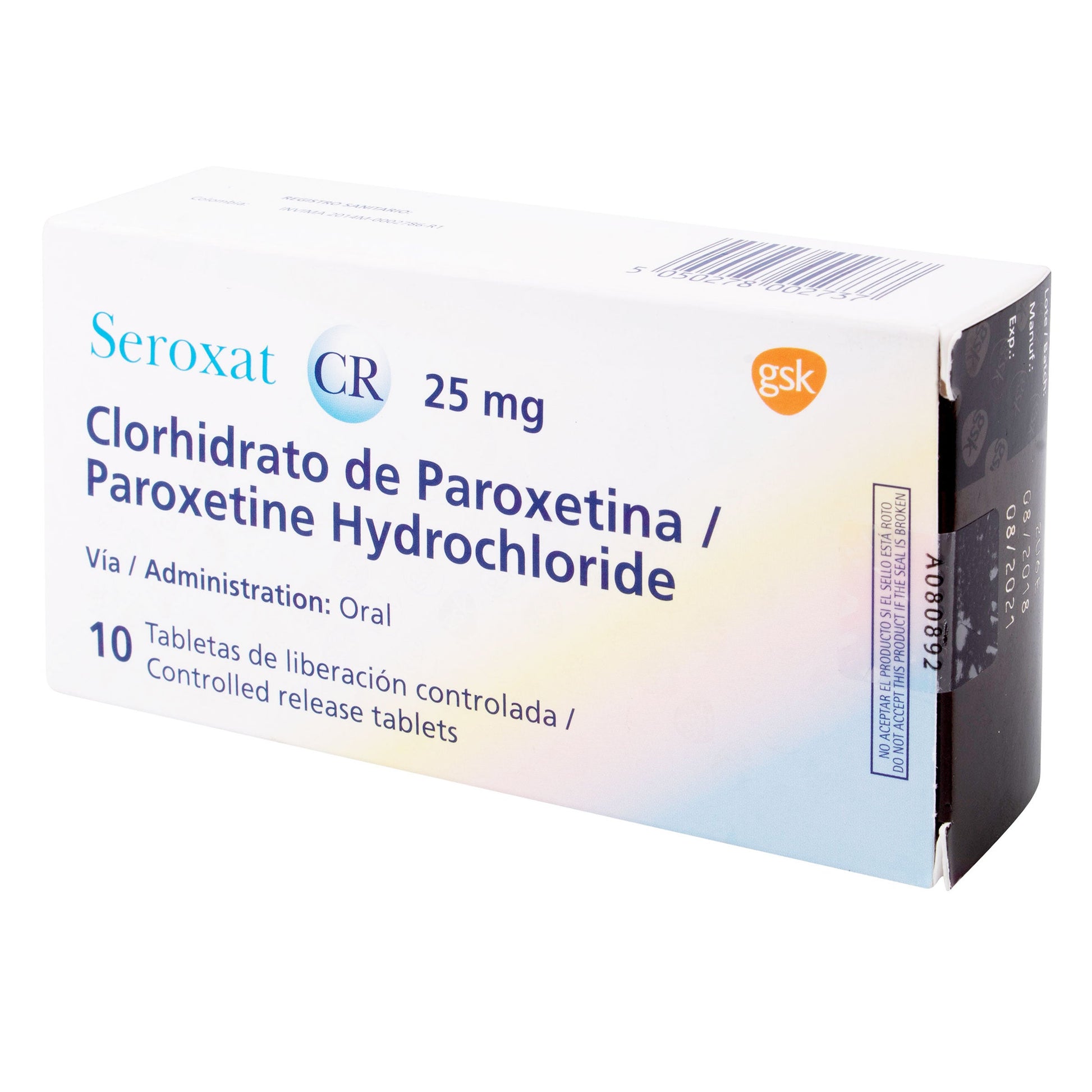Seroxat Cr 25 mg / 10 Tabletas