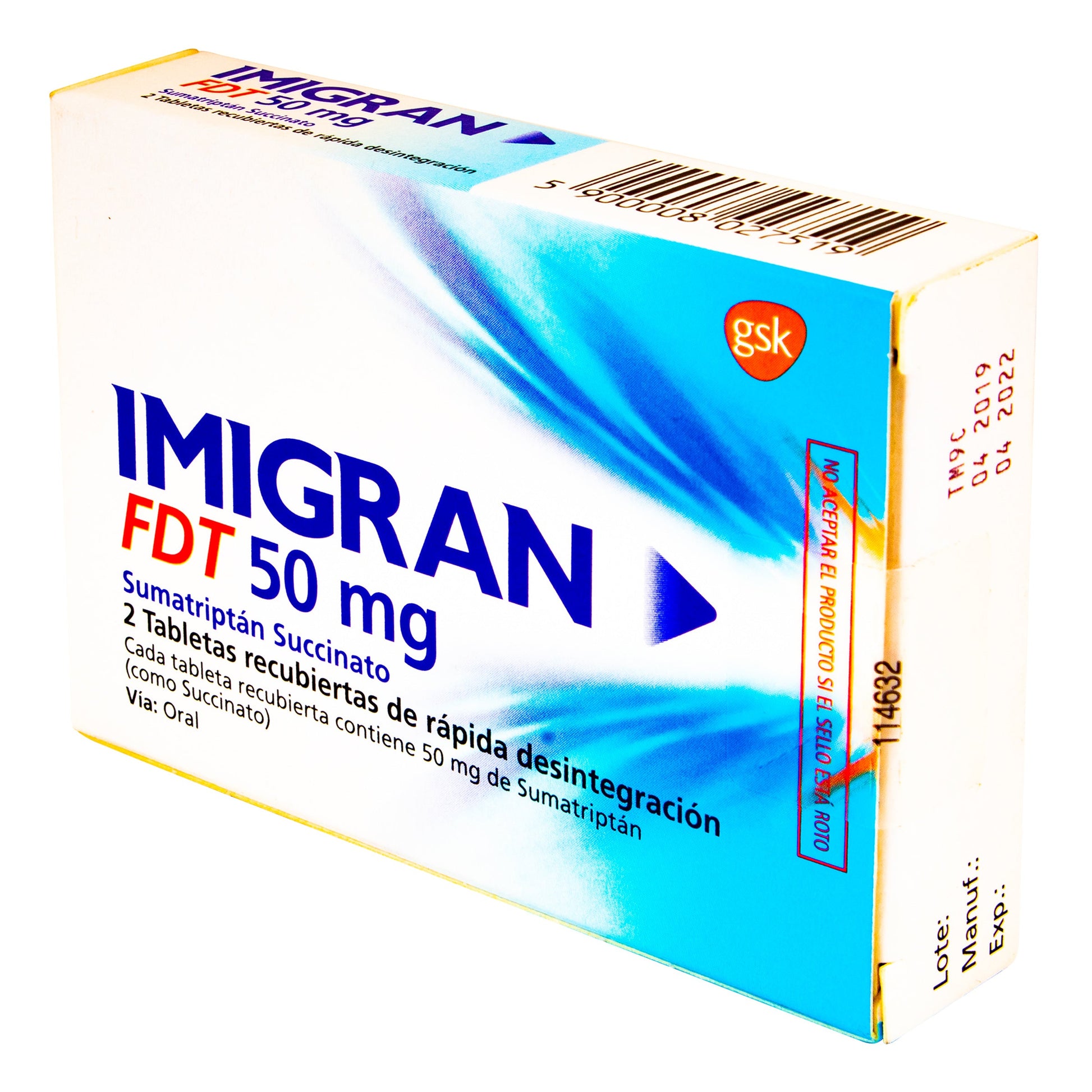 IMIGRAN Fdt 50 mg 2 Tabletas