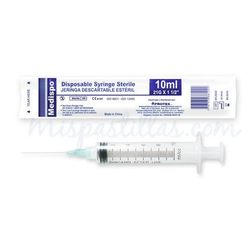 Jeringa 10 ml 21gx1 1/2 100 Unidad Amalgad.