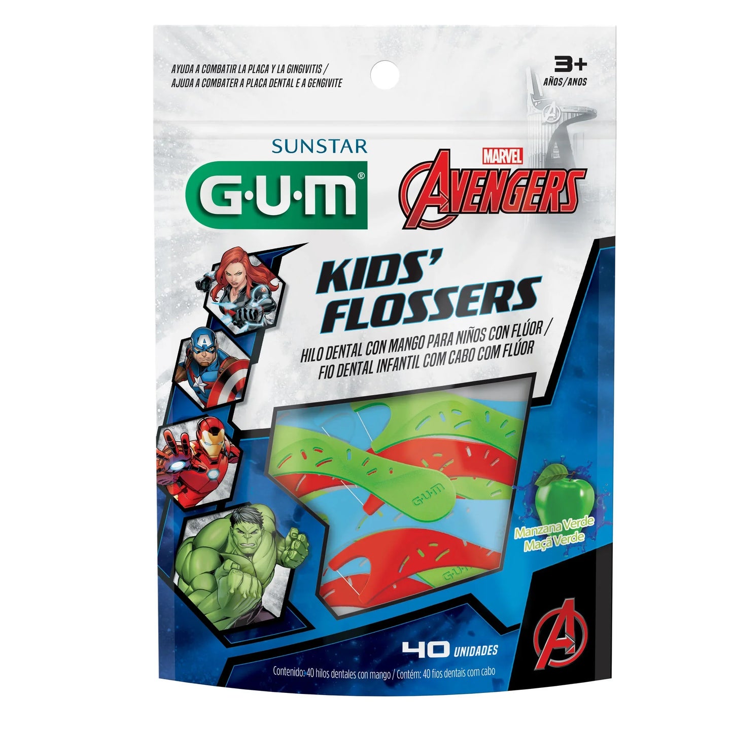 Hilo Dental gUM Flosser Avengers 40 Unidad