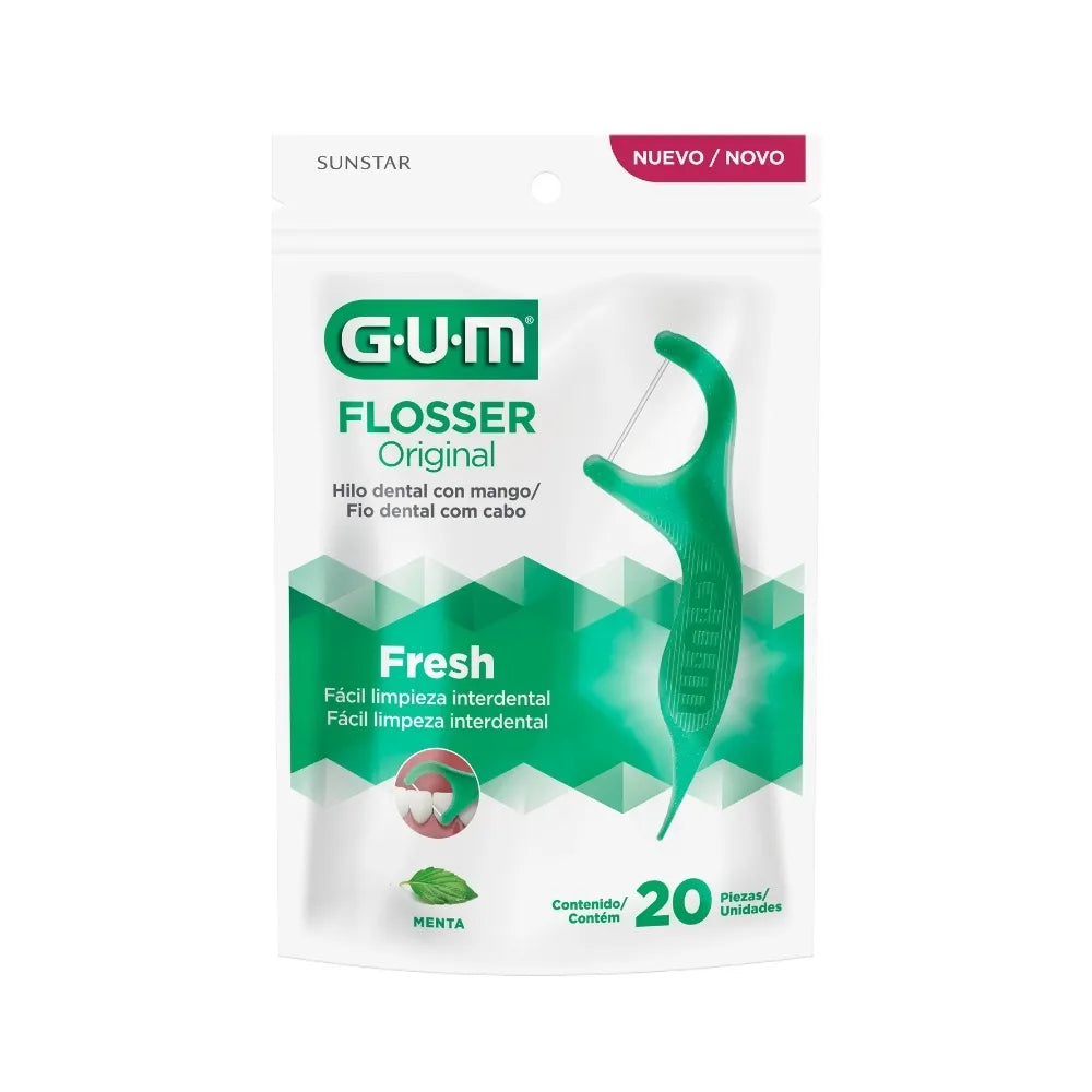 Hilo Dental gUM Flosser Menta 20 Unidad