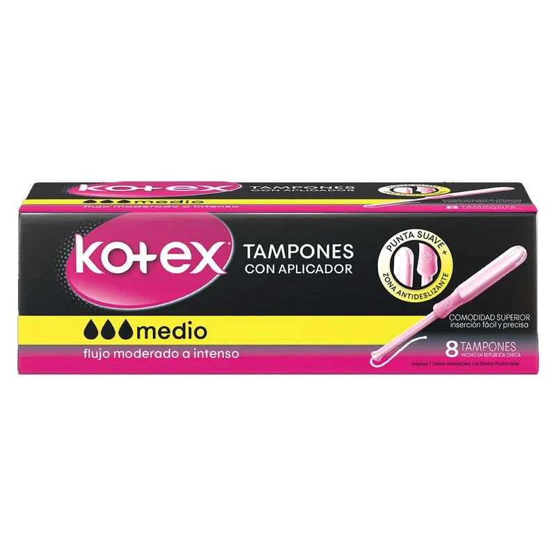Tampon Kotex Medio Con Aplicador 8 Unidad