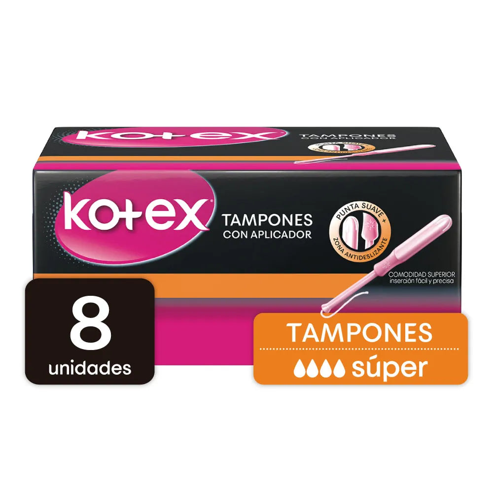 Tampon Kotex Super Con Aplicador 8 Unidad