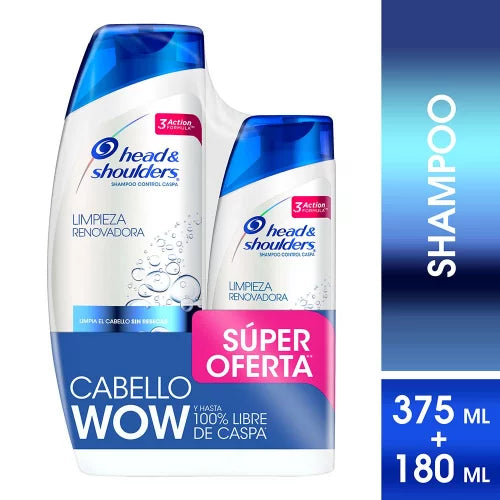 Shampoo Head Sho. Limpiadora Renov.375ml+180ml