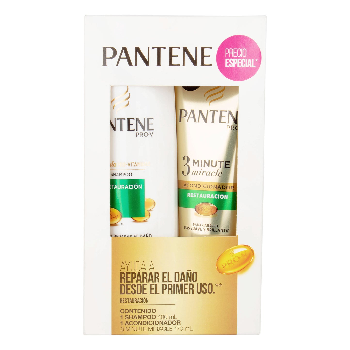 Champú Pantene Restauración 400ML + Acondicionador 170ML 3Mm