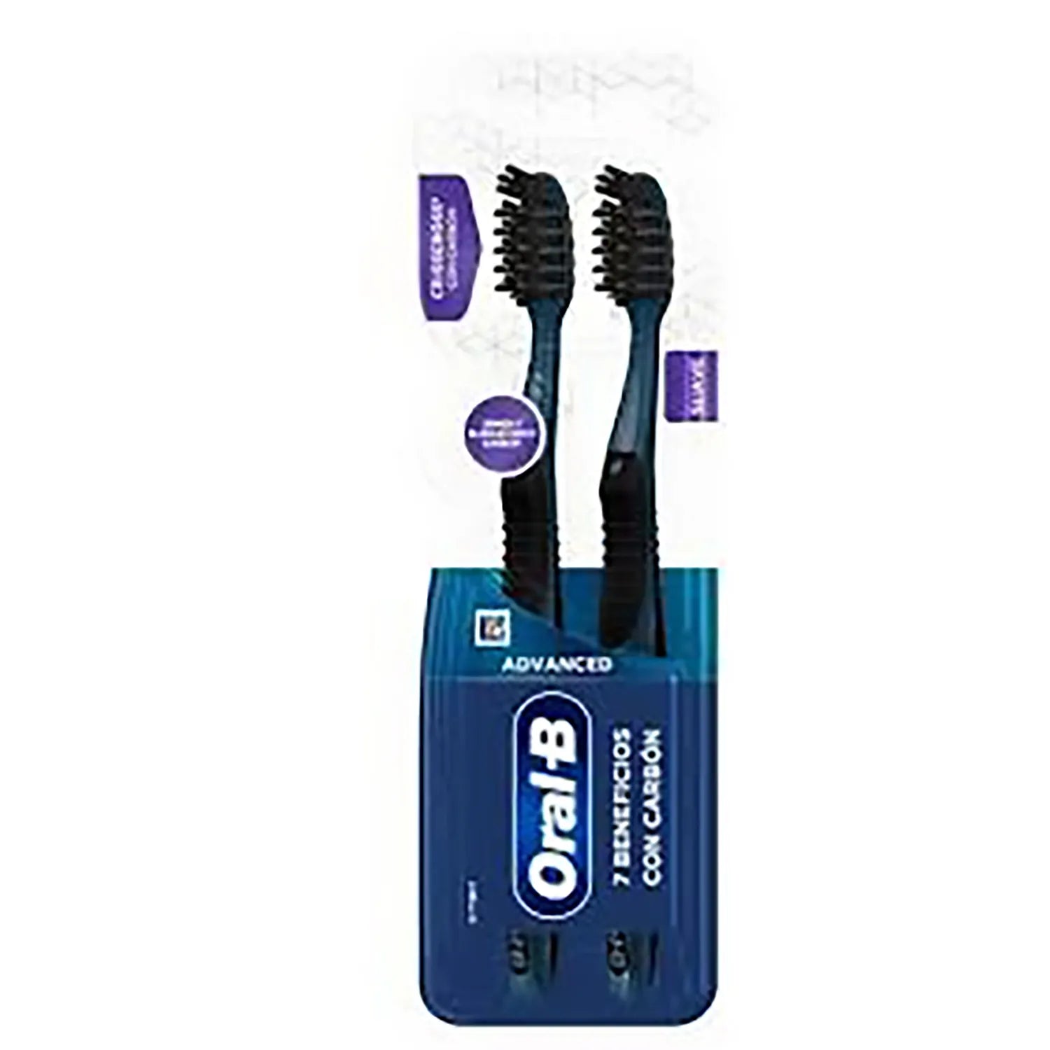 2 Cepillo Manual Oral-B 7 Ben. Negro