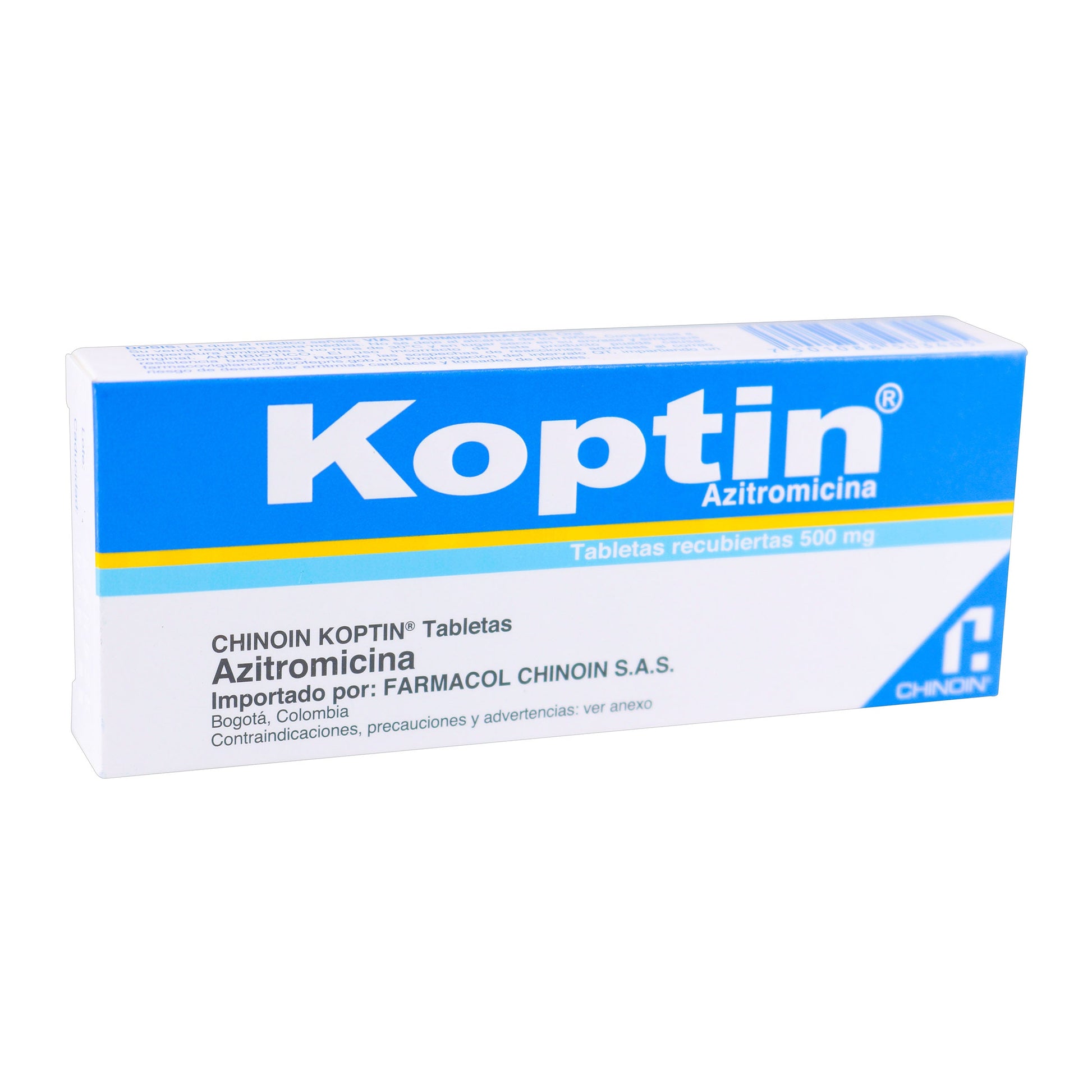 Koptin 500 mg 3 Tabletas Azitromicina