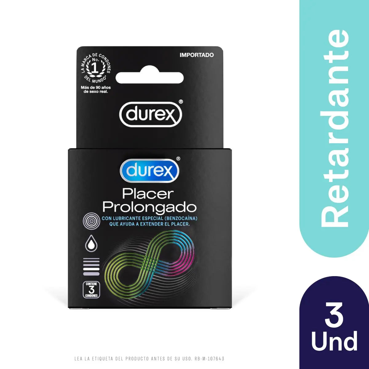 Preservativo.DUREX Placer ProlongadaADO 3 Unidad