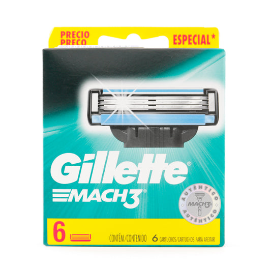 Repuesto Máquina Afeitar Gillette Mach 3 6 Unidades