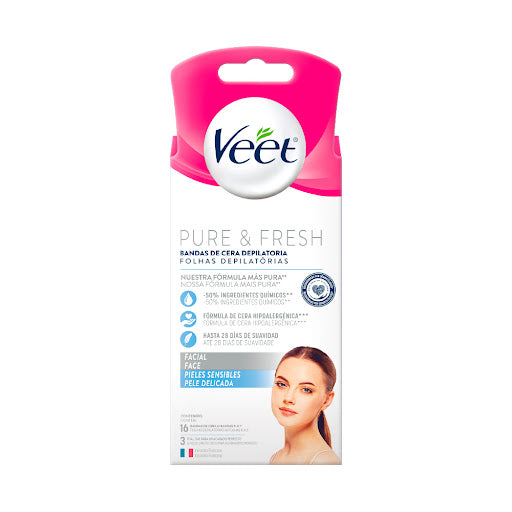 Veet Bandas Facial Piel Sensible 16 Unidad