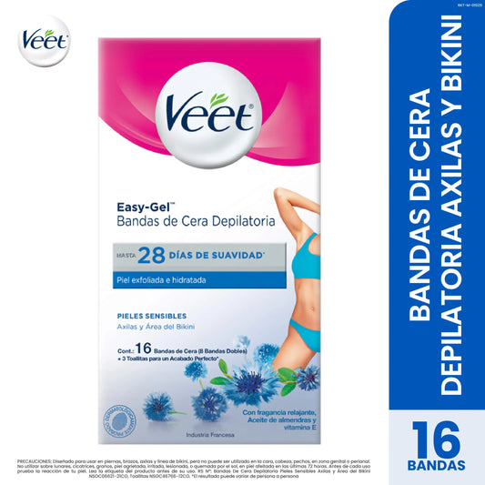 Veet Bandas Bikini Axilas P.sen 16 Unidad