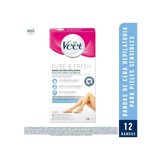 Veet Bandas Corporal P.sen 12 Unidad
