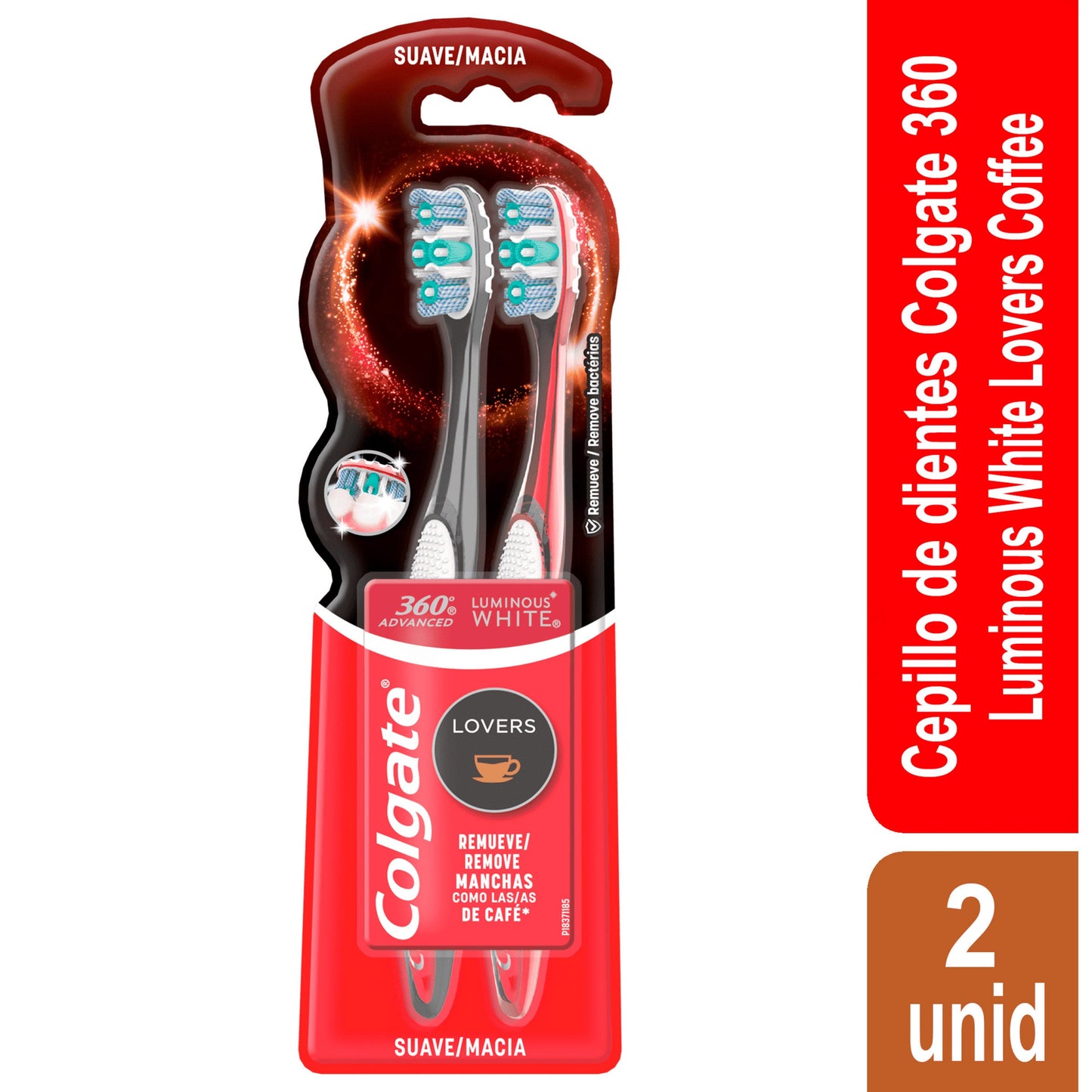 2 Cep.colgate Luminous White Lovers Cafeína