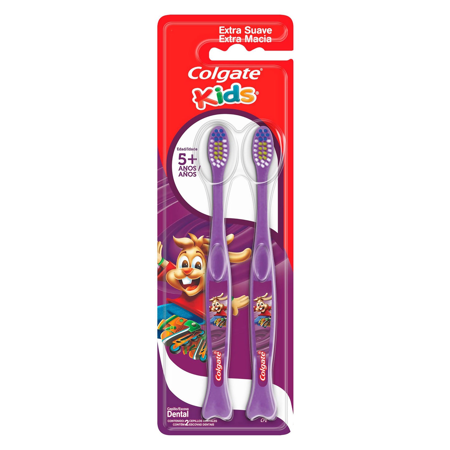 2 Cepillos Colgate Kids Extra Suave 5+