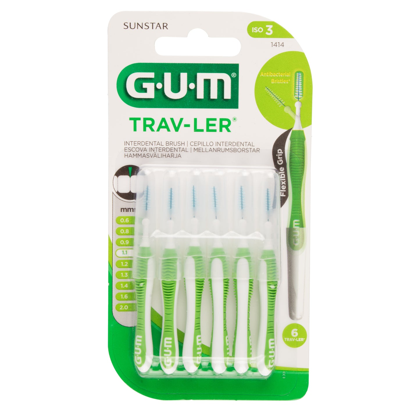 Cepillo Gum Interdental Proxabrush Forma Cónico 6 Unidades