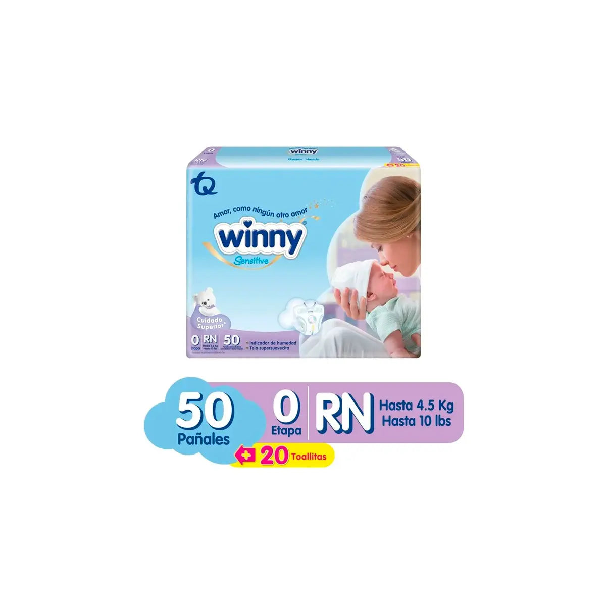 Pan.winny Sensitive Et.0 X 50 Pañales