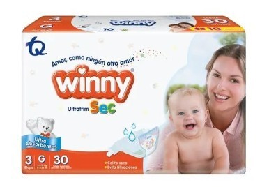 Pañal Winny Extra Seco Mediano 30 Unidades