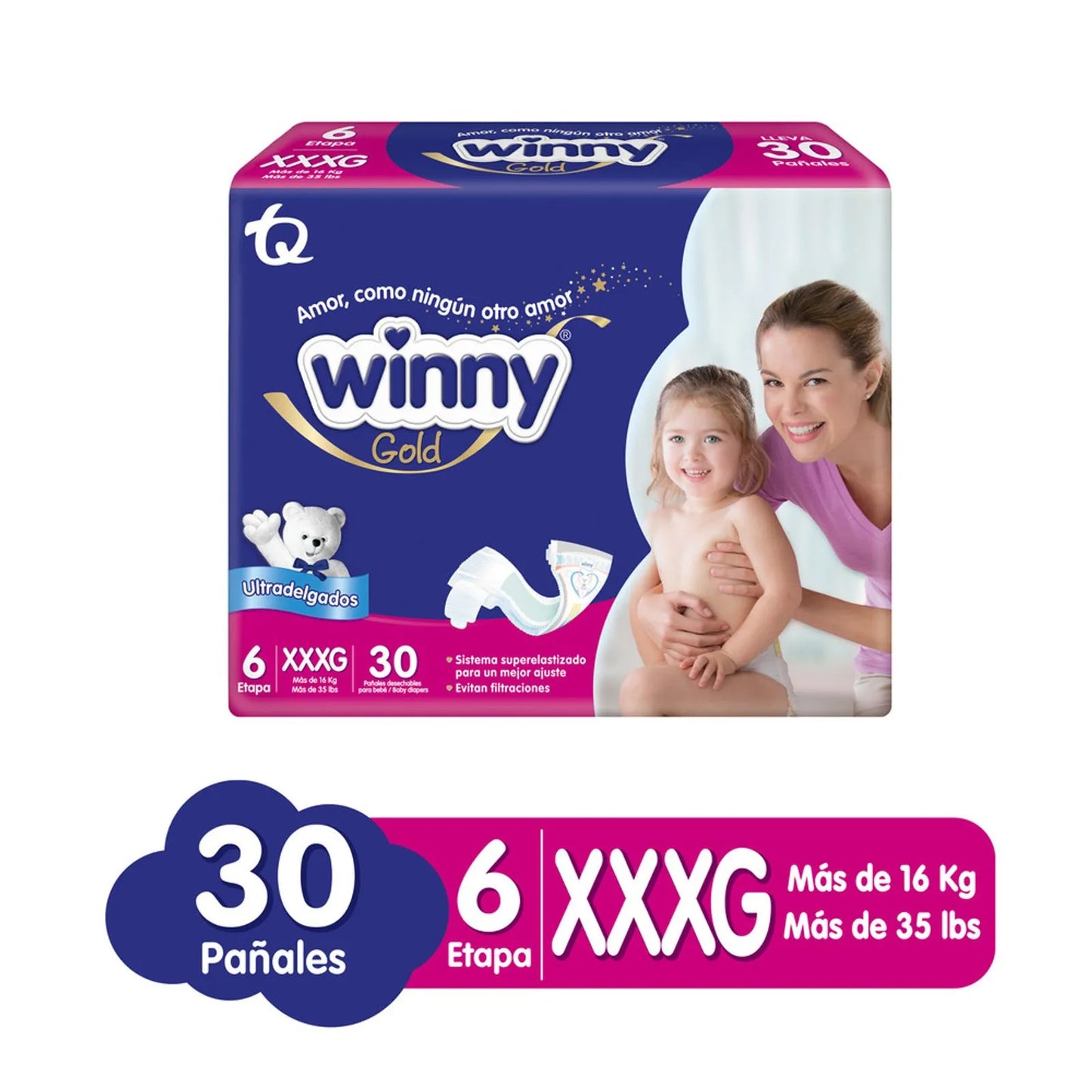 Pañal Winny Etapa 6 Gold Por 30 Unidades