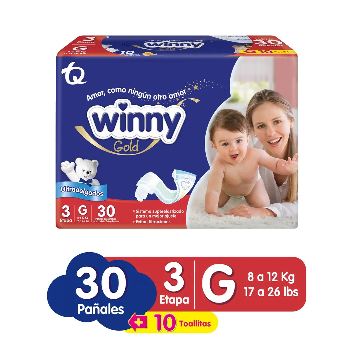 Pañal Winny Etapa 3 Gold X 30 Unidades