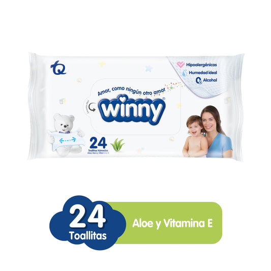 Toallita Winny Aloe + Vitamina E Paq X 4