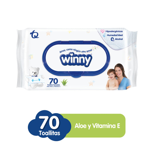 Toallitas Winny Aloe 50+20 Paq X 70 Uds