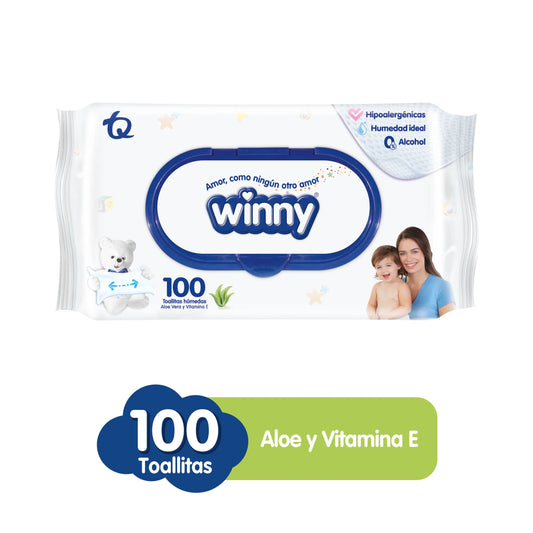 Toallitas Winny Aloe 70+30 Paq X 100 Uds