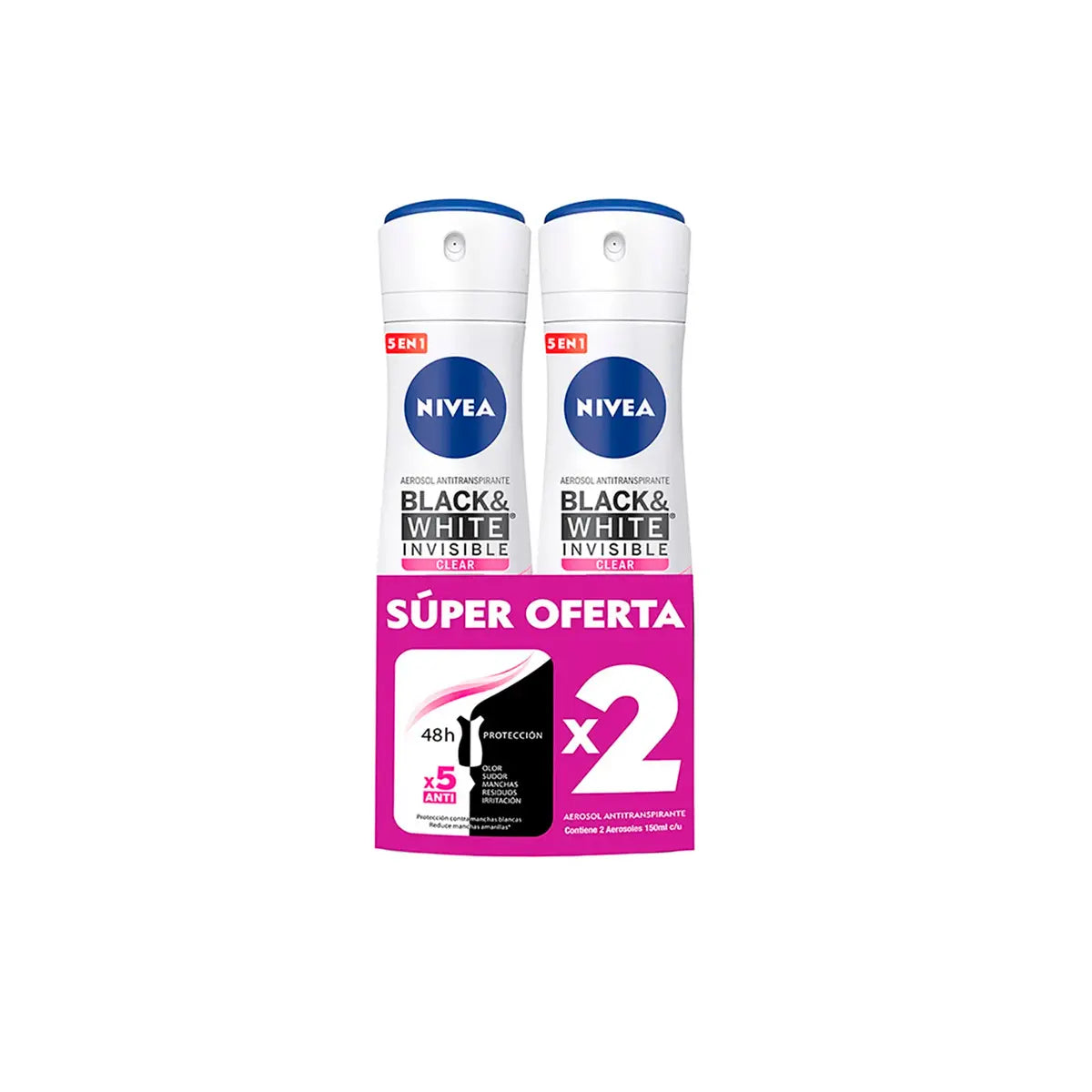 Desodorante nivea Spr Black & Whitr 150 ml