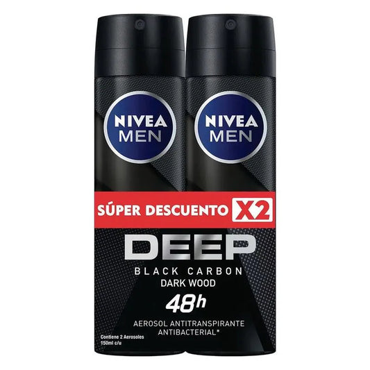 2 Desodorante  nivea Men Deep Spray 150 ml S.d