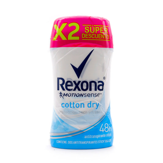 2 Desodorantes Rexona Barra Cotton 50 Gr