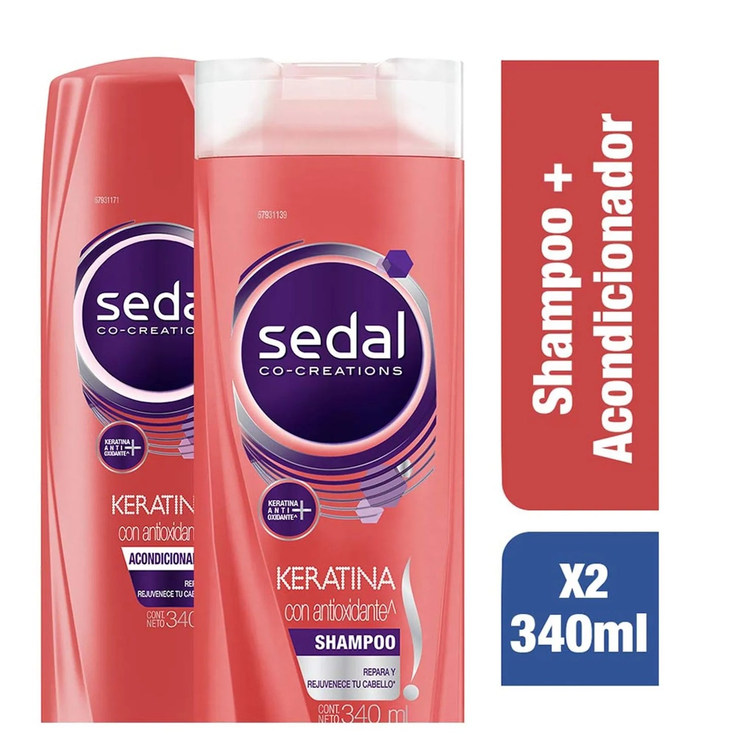 Shampoo sedal keratina antiox + acondicionador x 340ml