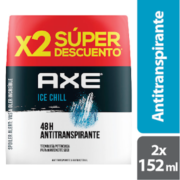 2 Desodorante   Axe Spray Ice Chill 152 ml