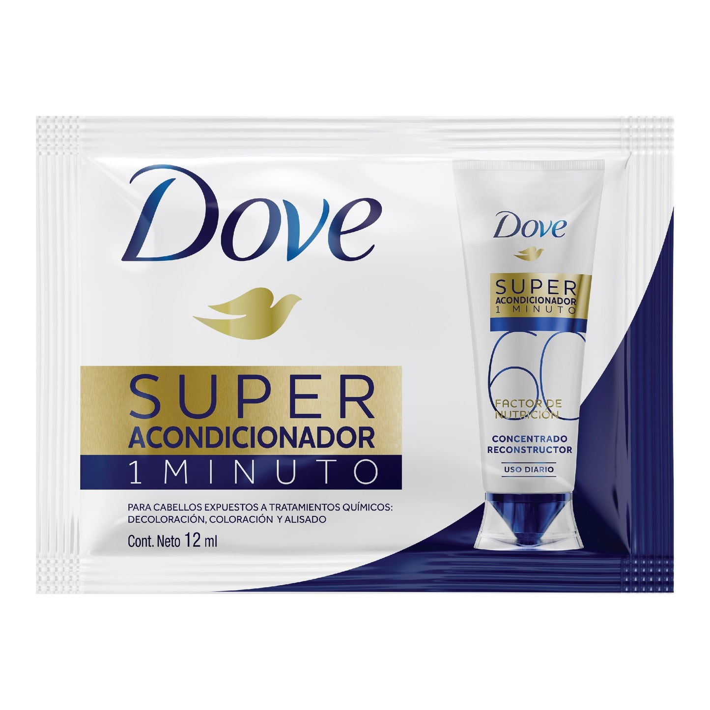 Super Acondicionador.DOVE 1 Minuto 12 ml 12 Sbs