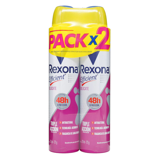 2 Desodorante spr.rexona Efficient Delicat 210ml