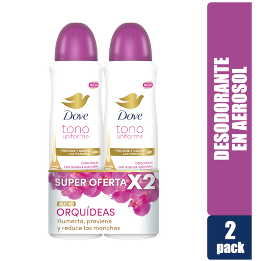 2 Desodorante   Dove Deo Aer Ap Orquidea 87grs