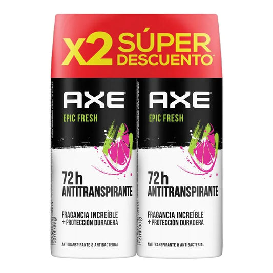 2 Desodorante   Axe Spray Epic Fresh Antitra.152ml