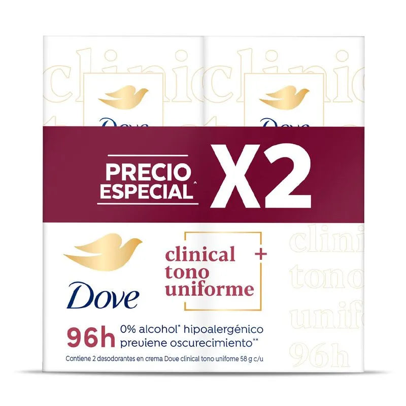 2Desodorante dove Clin.cre.tono Unif.58gr M P.e.