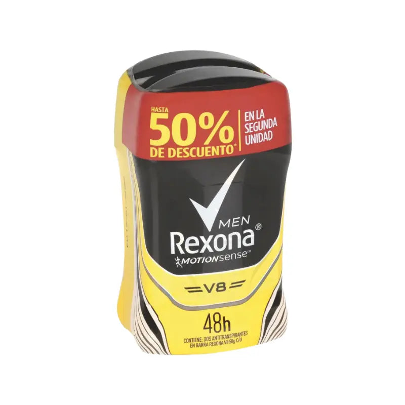 2 Desodorante rexona Barra Men V8 50 ml S.o H