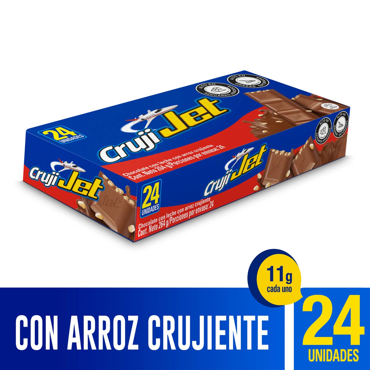 Chocolatina Jet Cruji 11 gr 24 Unidades