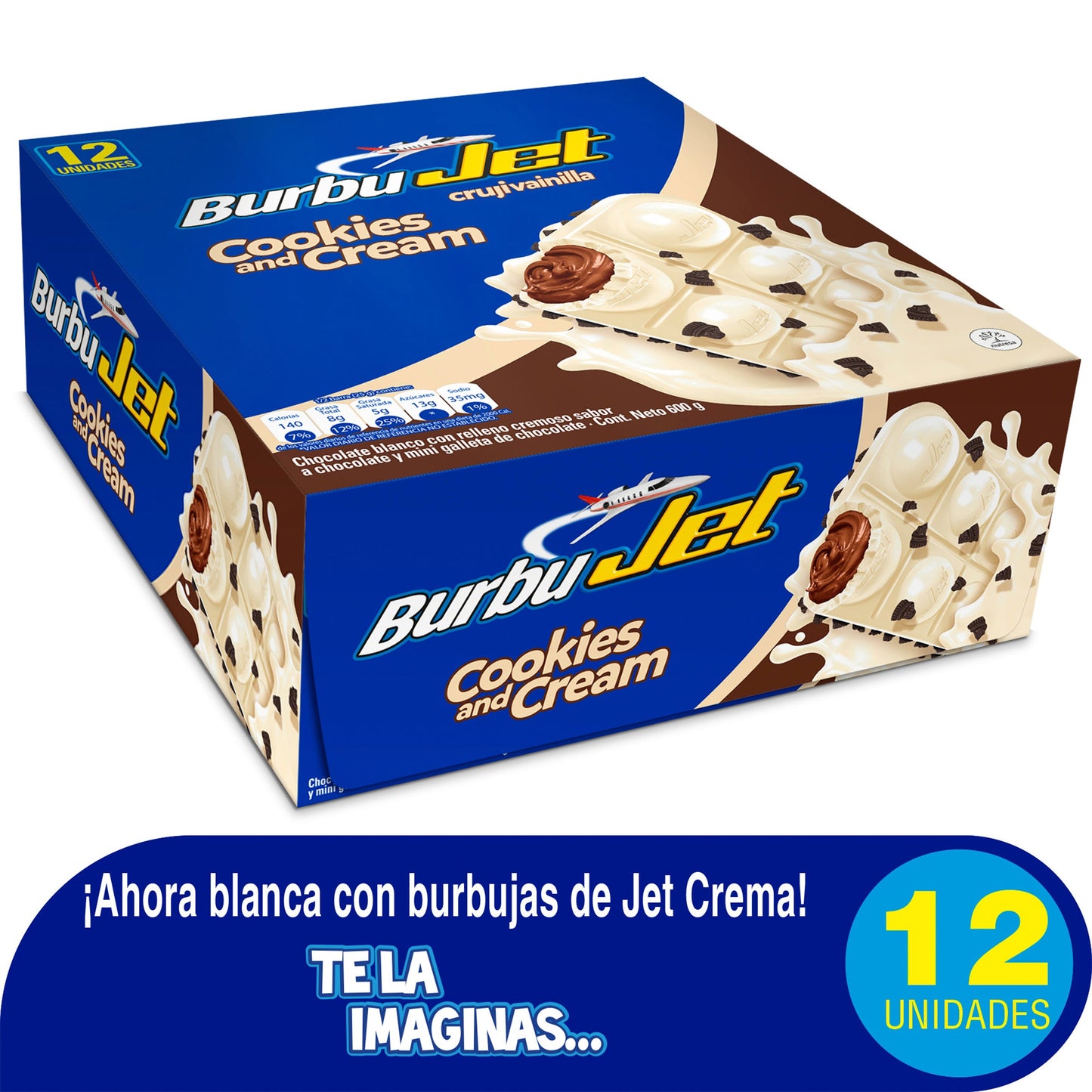 Choc.jet Burbujet Blanca 50 gr 12 Unidades