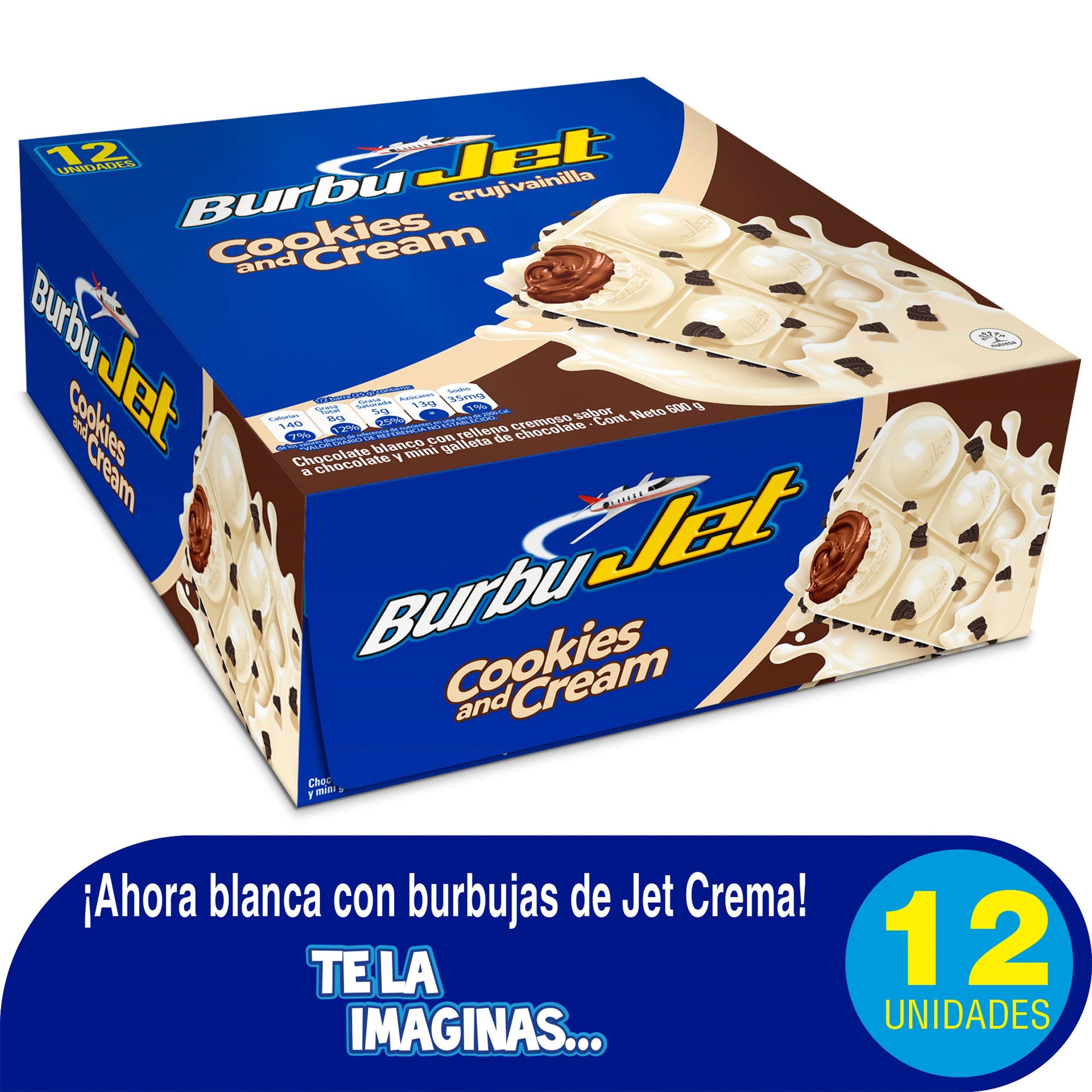 Choc.jet Burbujet Blanca 50 gr 12 Unidades