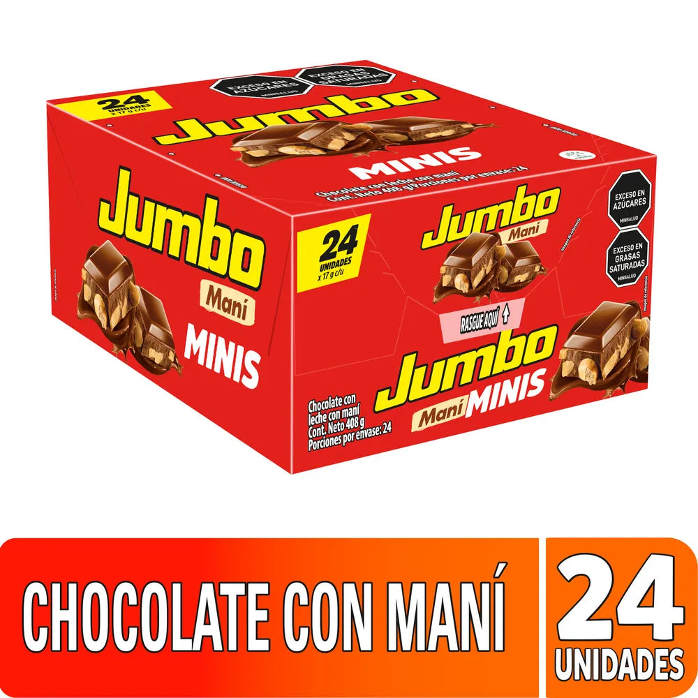Chocolatina Jumbo Mani 17 gr 24 Unidades