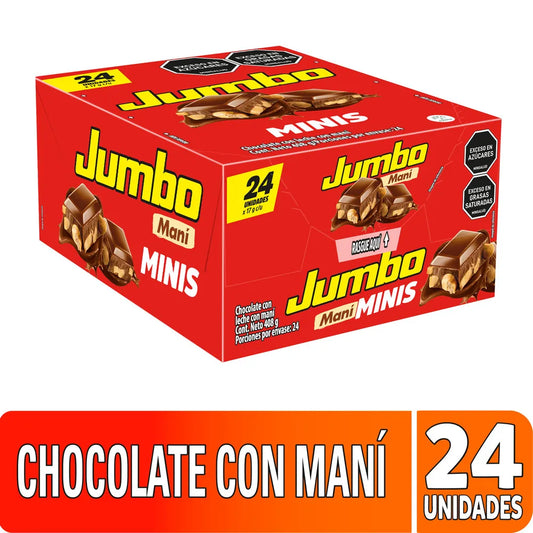 Chocolatina Jumbo Mani 17 gr 24 Unidades