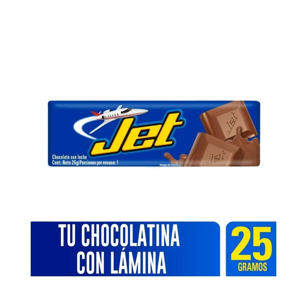 Chocolatina Jet Leche 25 gr 16 Unidad