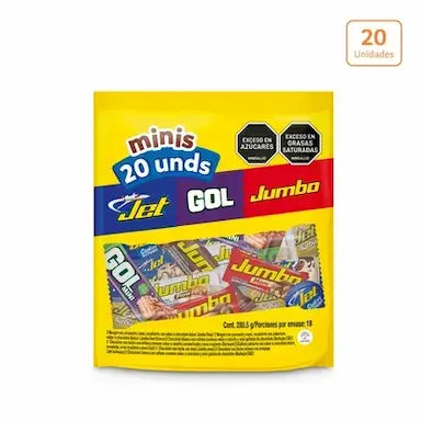 Chocolat Jet Jumbo gOL Surt.280.5gr 20un