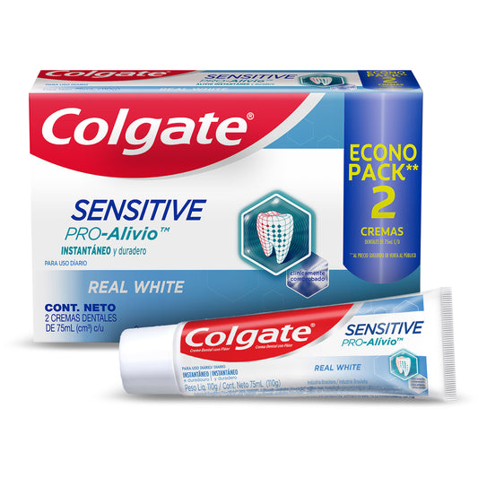 2 Cremas Dentales Colgate Pro Alivio White 75 Gramos Pack Especial