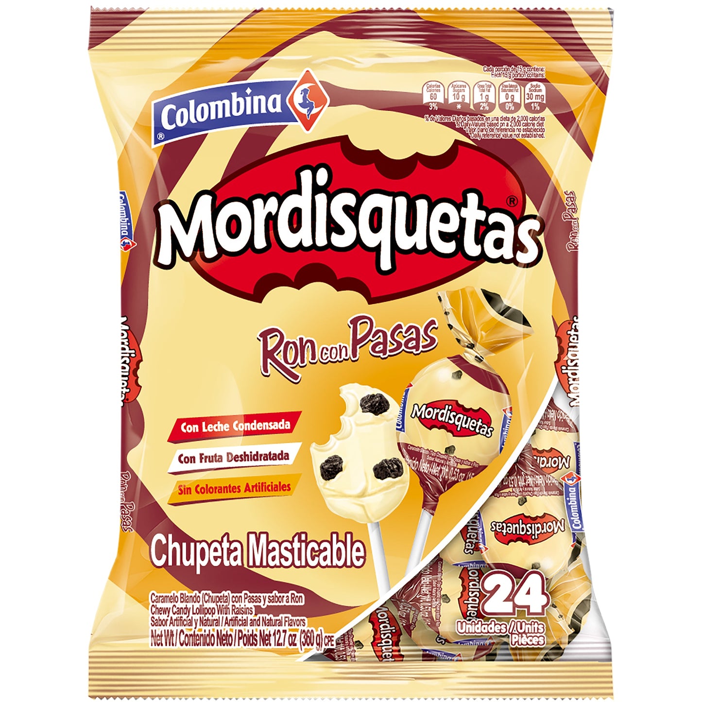 Chupeta Mordisquetas Ron Pasta 24 Unidad