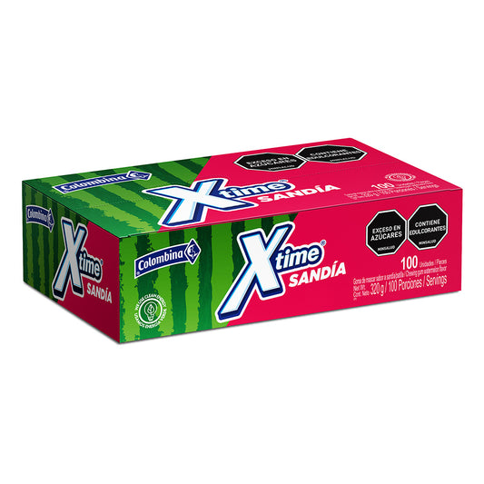 chicle-xtime-sandia-display-100-unidades