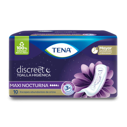 Toa.tena Discreet Maxi Night 10 Unidades